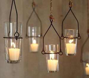 wire glass hanging votive holders
