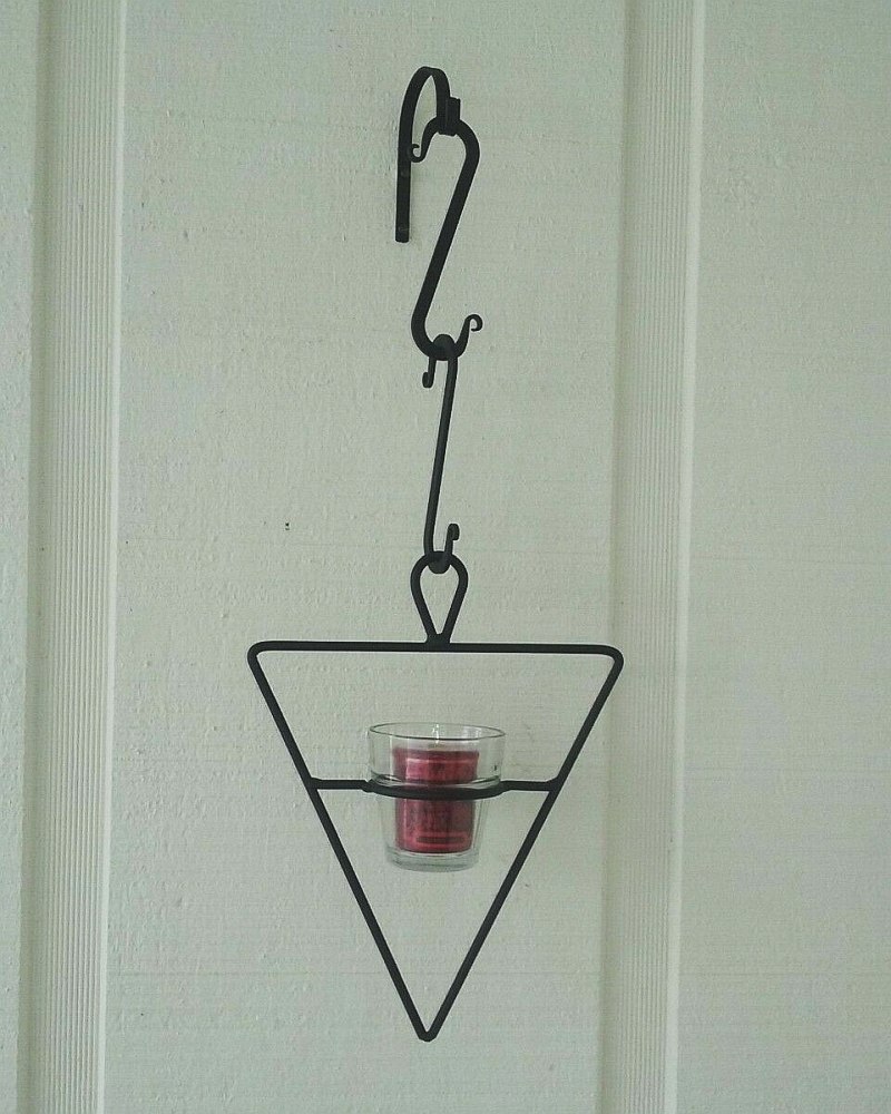Triangle Votive Candle Wall Holder with Links from Village Wrought Iron