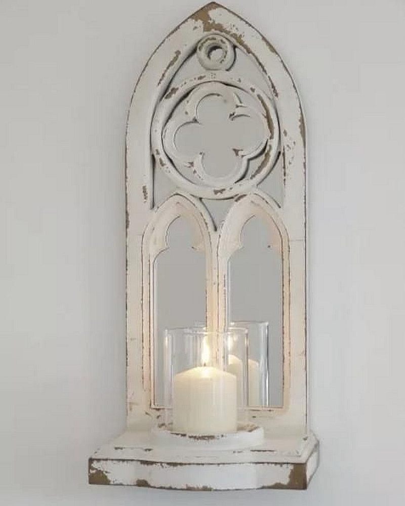 Shabby chic wall candle holders