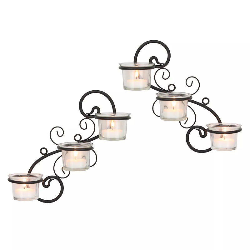 Stonebriar Decorative Tea Light Candle Holder Wall Sconce Set
