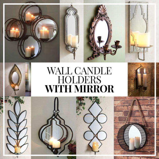 Decorative mirrored wall Candle Holders