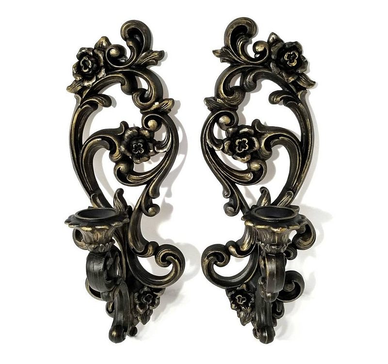 Gothic Victorian Wall Candle Holders BatterbeeDecor