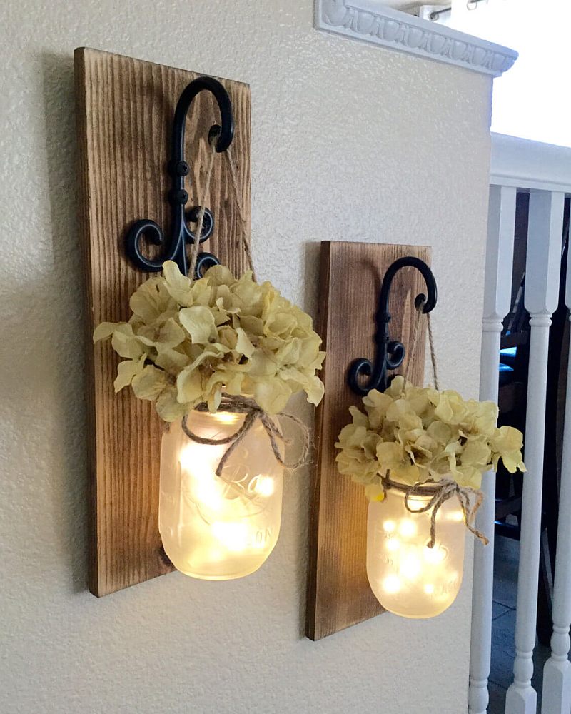 farmhouse wall candle holder idea