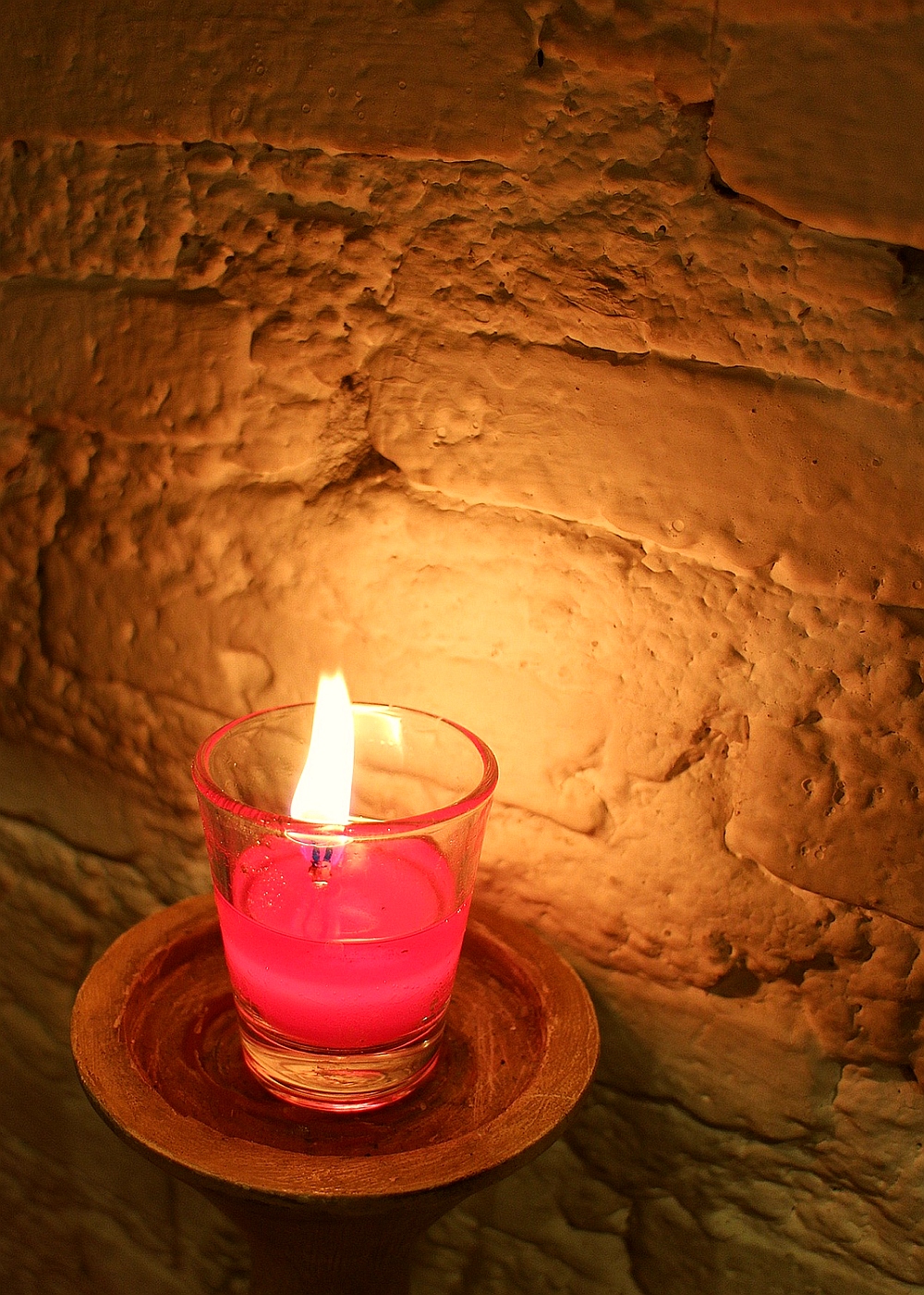 glowing glass votive candle holder