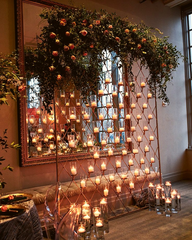 wedding candles decor light backdrop candles