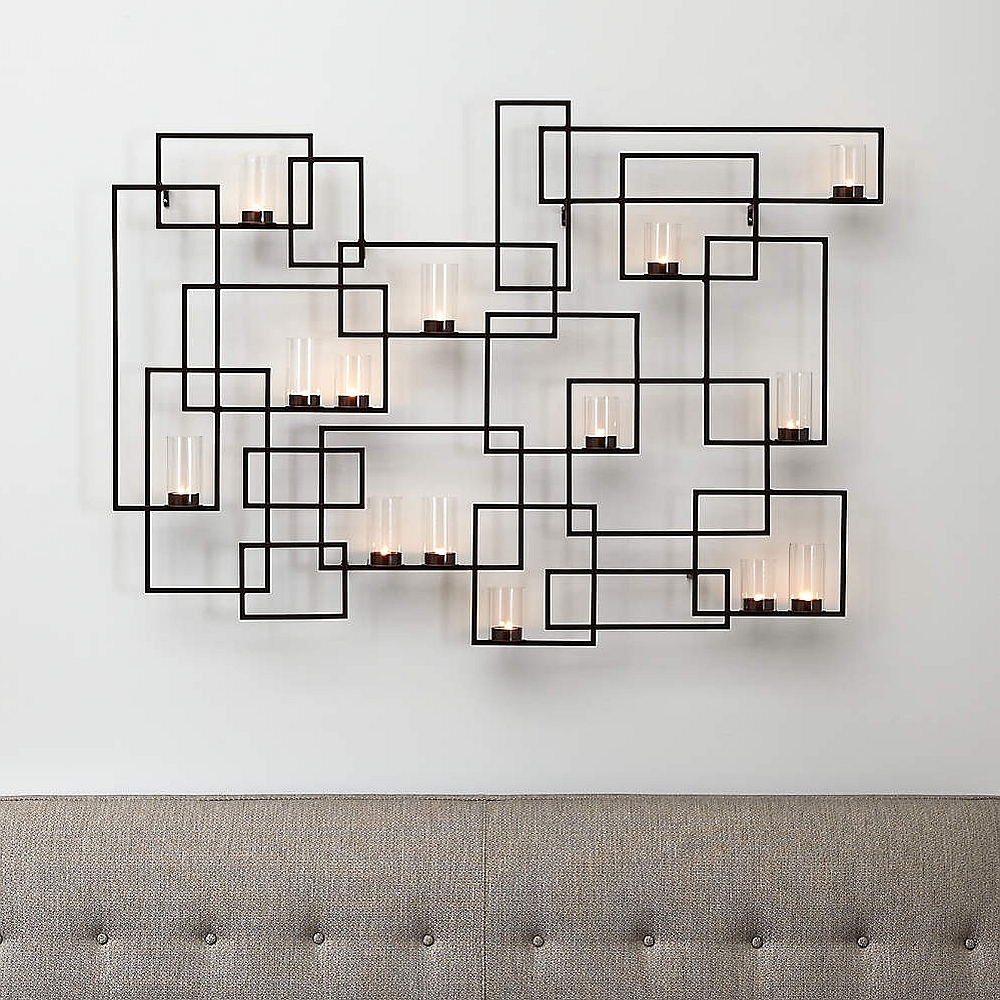 circuit metal wall candle holder