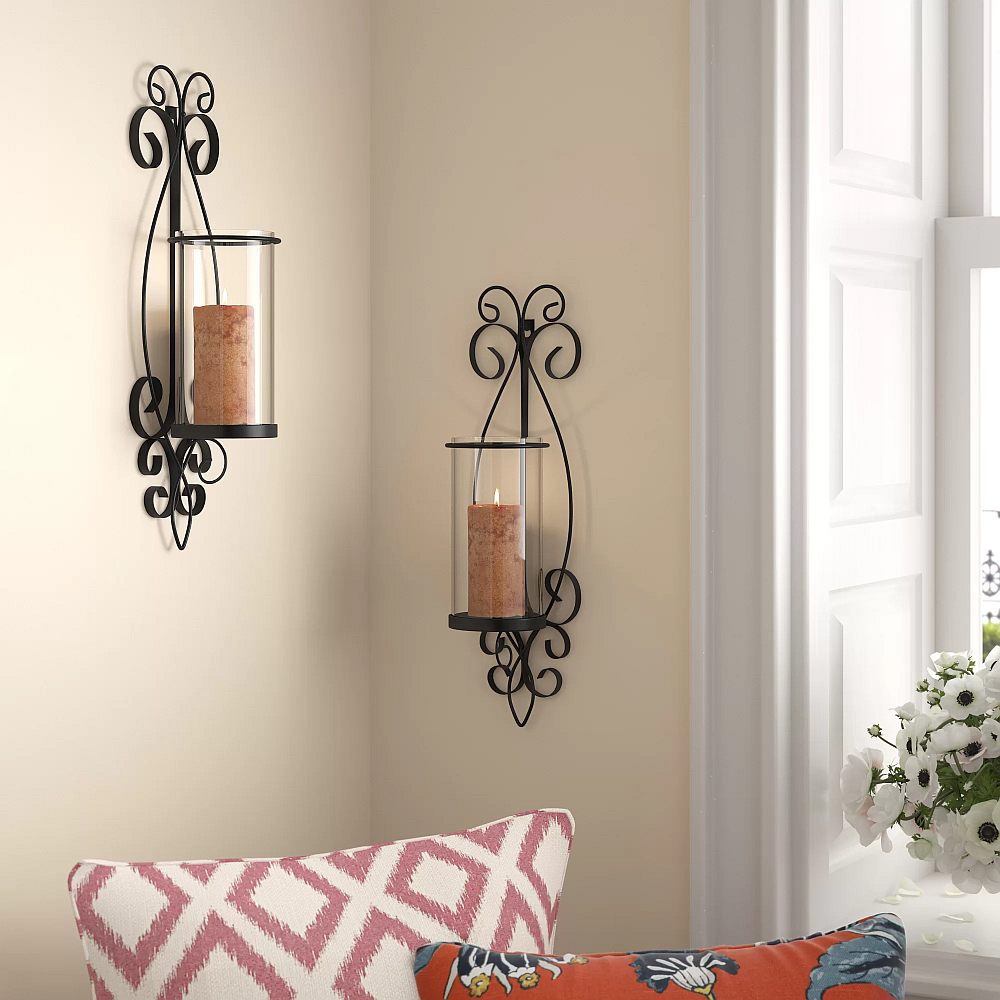 2 piece tabletop wall sconce set