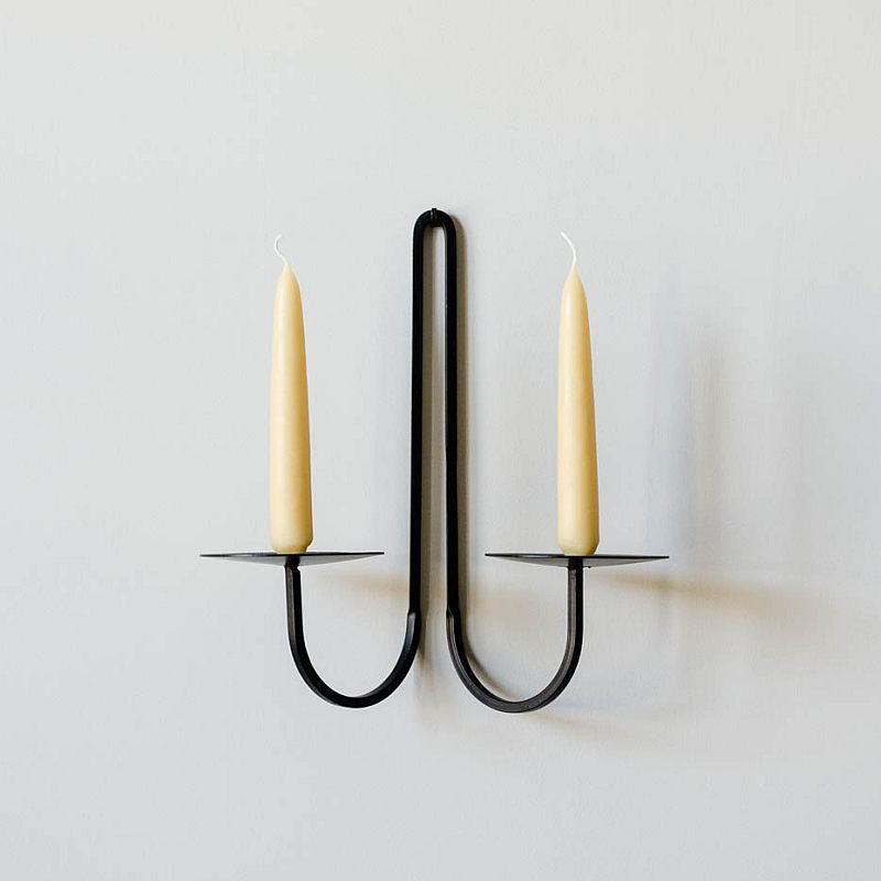 black iron wall sconces for candles