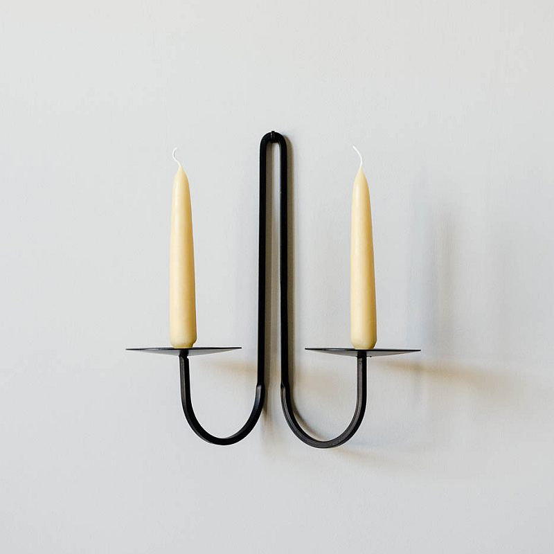 Black Metal CandleStick Wall Sconces