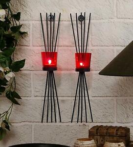 pair red sconces