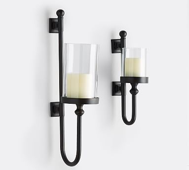 parker recycled glass bronze wall mount pillar candleholder