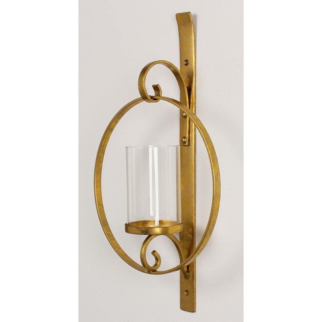 Long gold wall candle holder