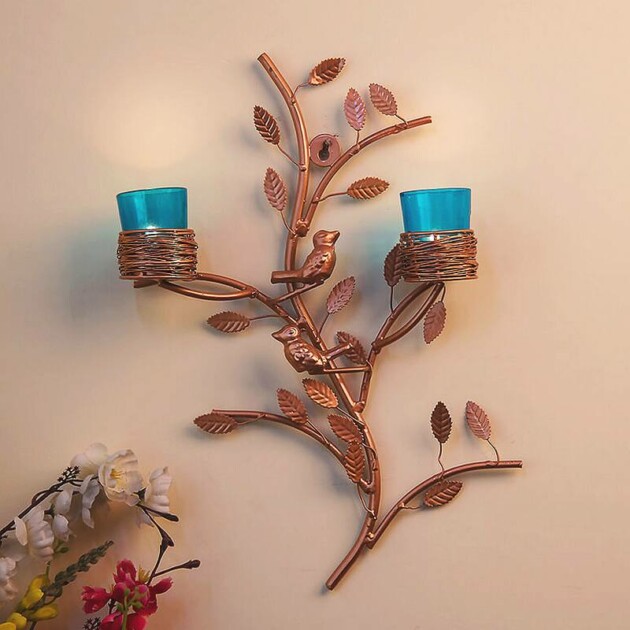 Rose Gold Wall Candle Holder