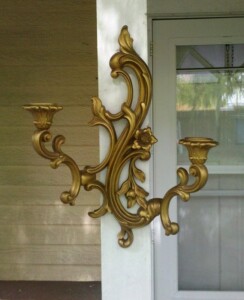 vintage gold candle wall sconce