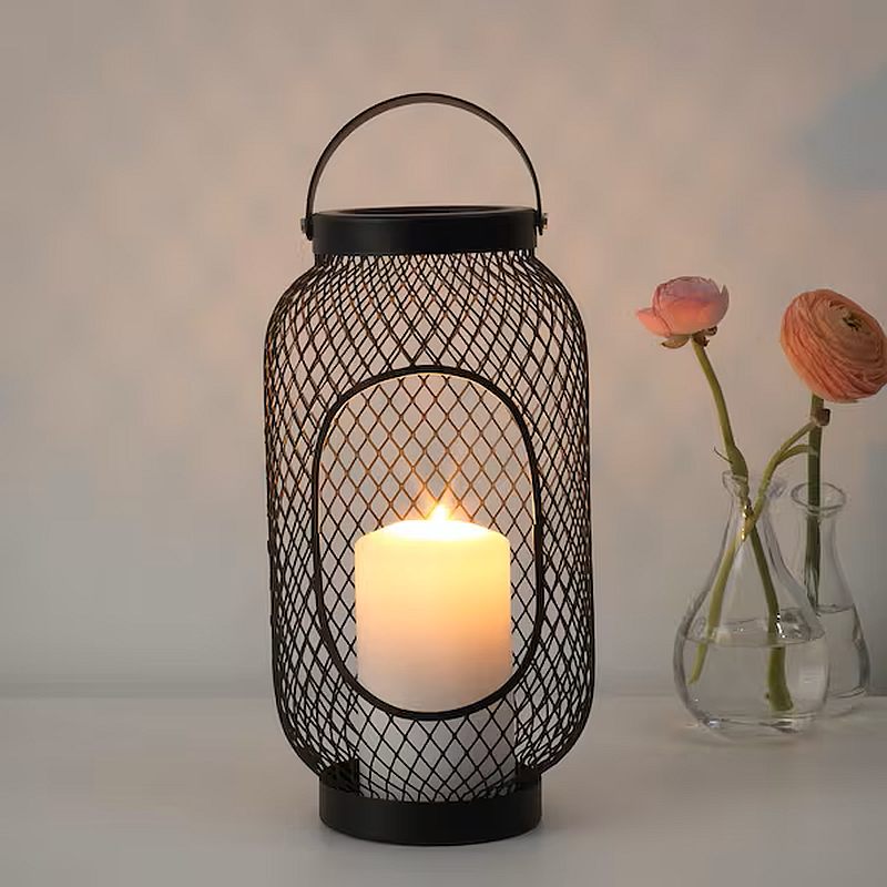 Toppig Lantern For Block Candle Black