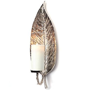 Birch Leaf Sconce Nickel Holder