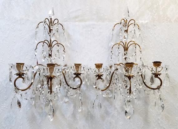 Candle Wall Sconces With Crystals